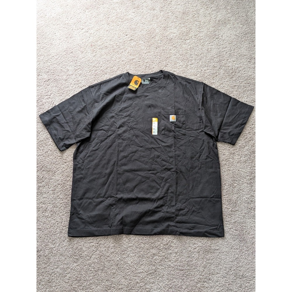Carhartt K87 Pocket T-Shirt Black Loose Fit Heavyweight Mens 2XL NWT